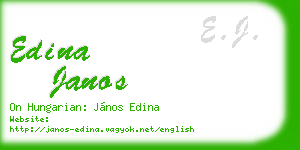 edina janos business card