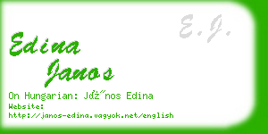 edina janos business card